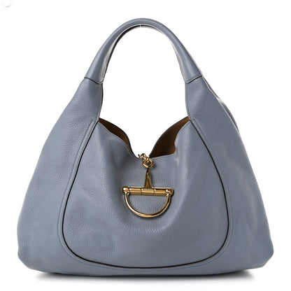 Gucci Grained Calfskin Softbit Medium Shoulder Bag Dusty Blue 1 of 11