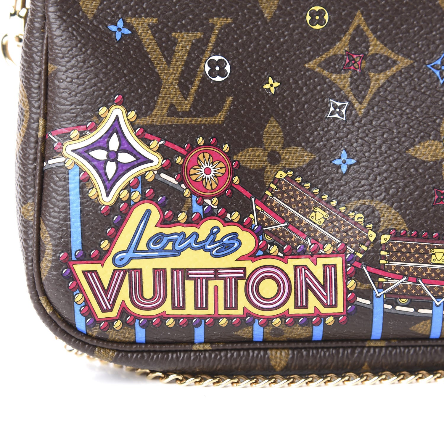 Louis Vuitton Monogram 2020 Christmas Animation Roller Coaster Mini Pochette Accessories Pivoine 10 of 10