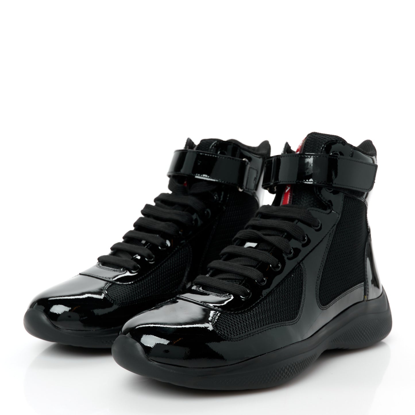 Patent Technical Fabric Mens America's Cup High Top Sneakers 8.5 Black