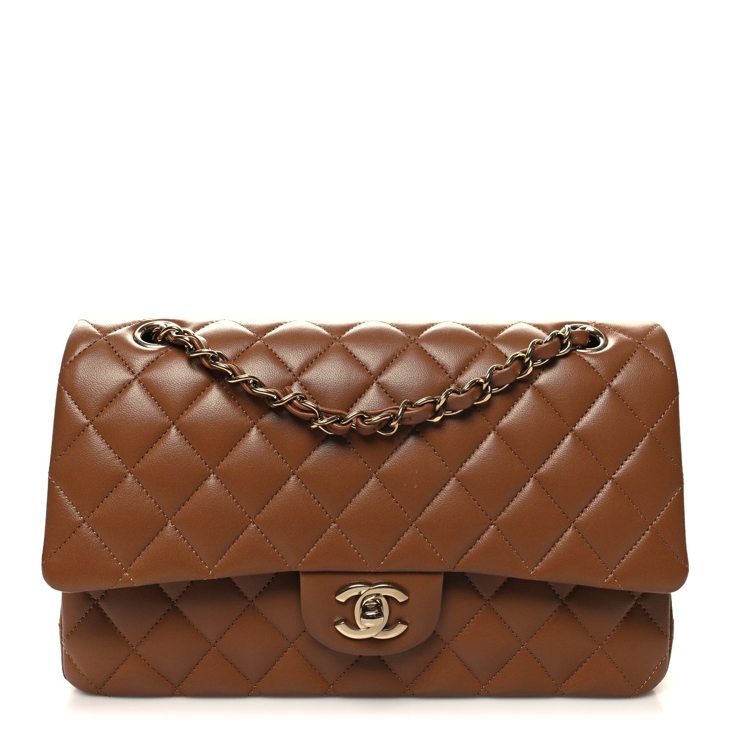 Chanel Lambskin Quilted Medium Double Flap Brown 1 of 11
