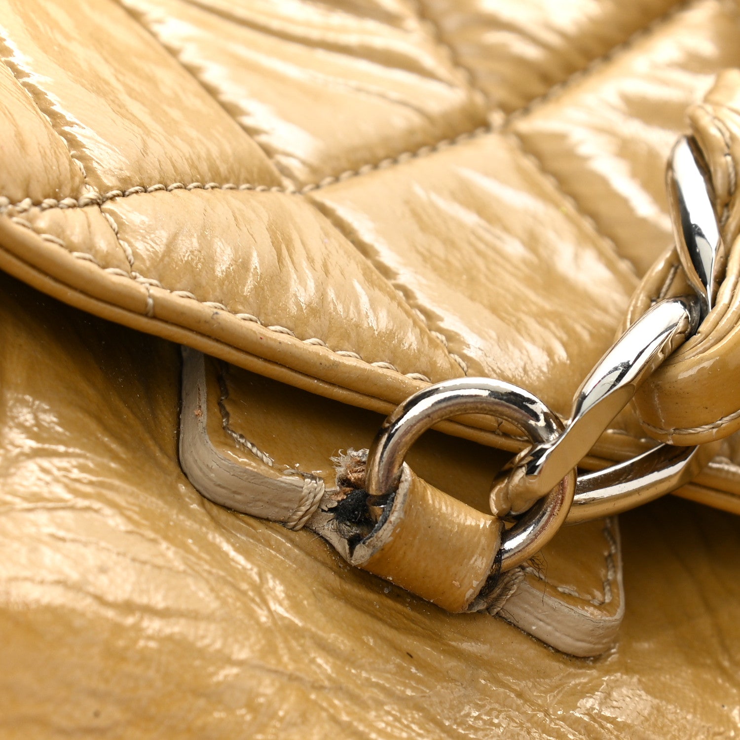 Chanel Patent Quilted Day Glo Flap Bag Beige 15 of 20