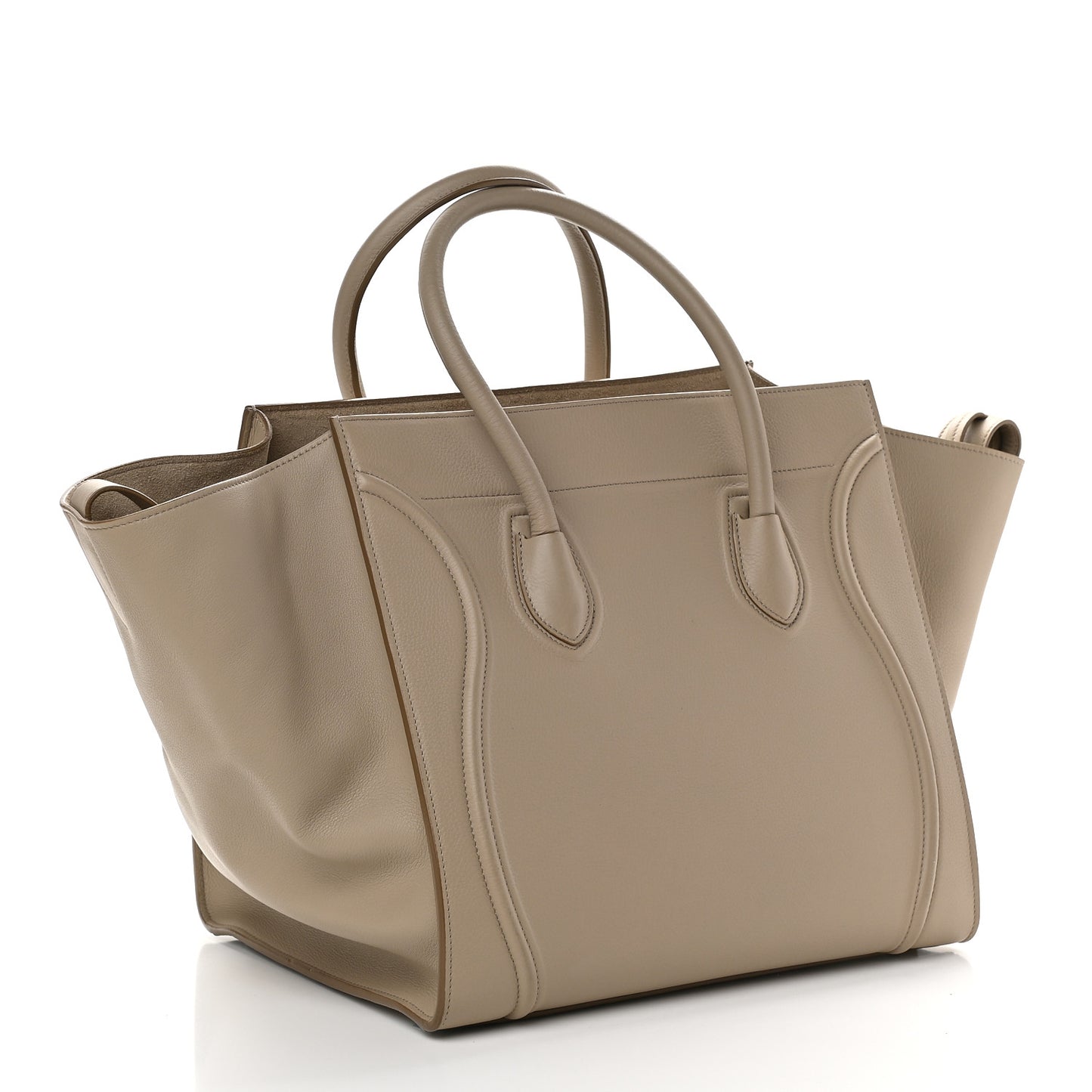 Grained Calfskin Medium Phantom Luggage Beige