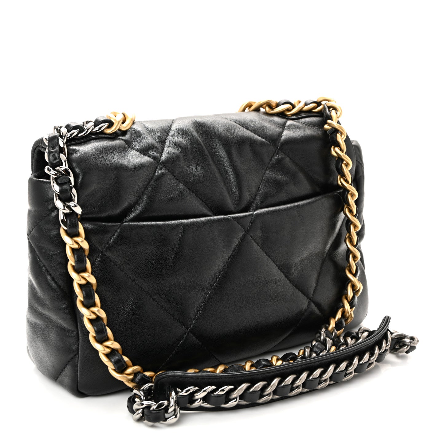 Lambskin Quilted Medium Chanel 19 Flap Black