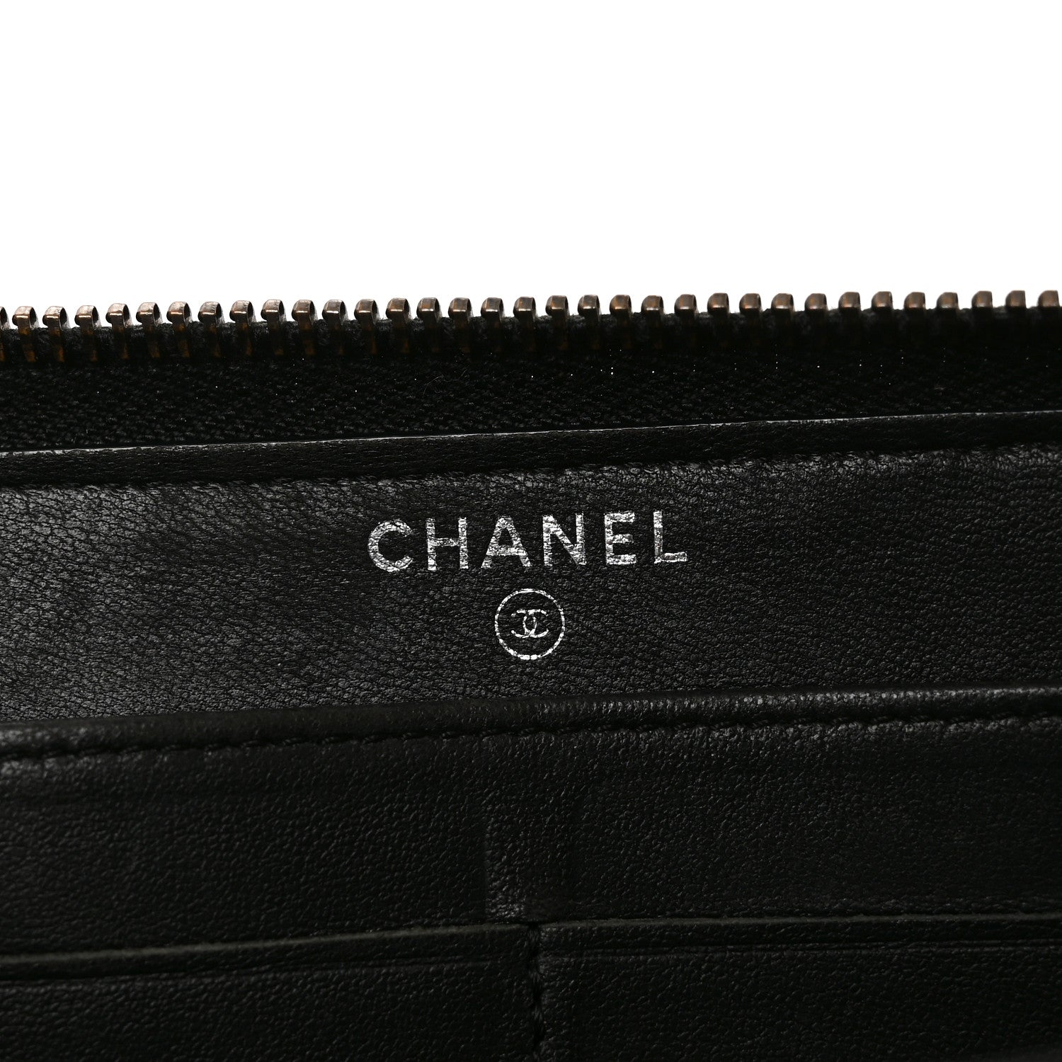 Chanel Glazed Calfskin Quilted Small Coco Boy Zip Around Wallet Black 6 of 8