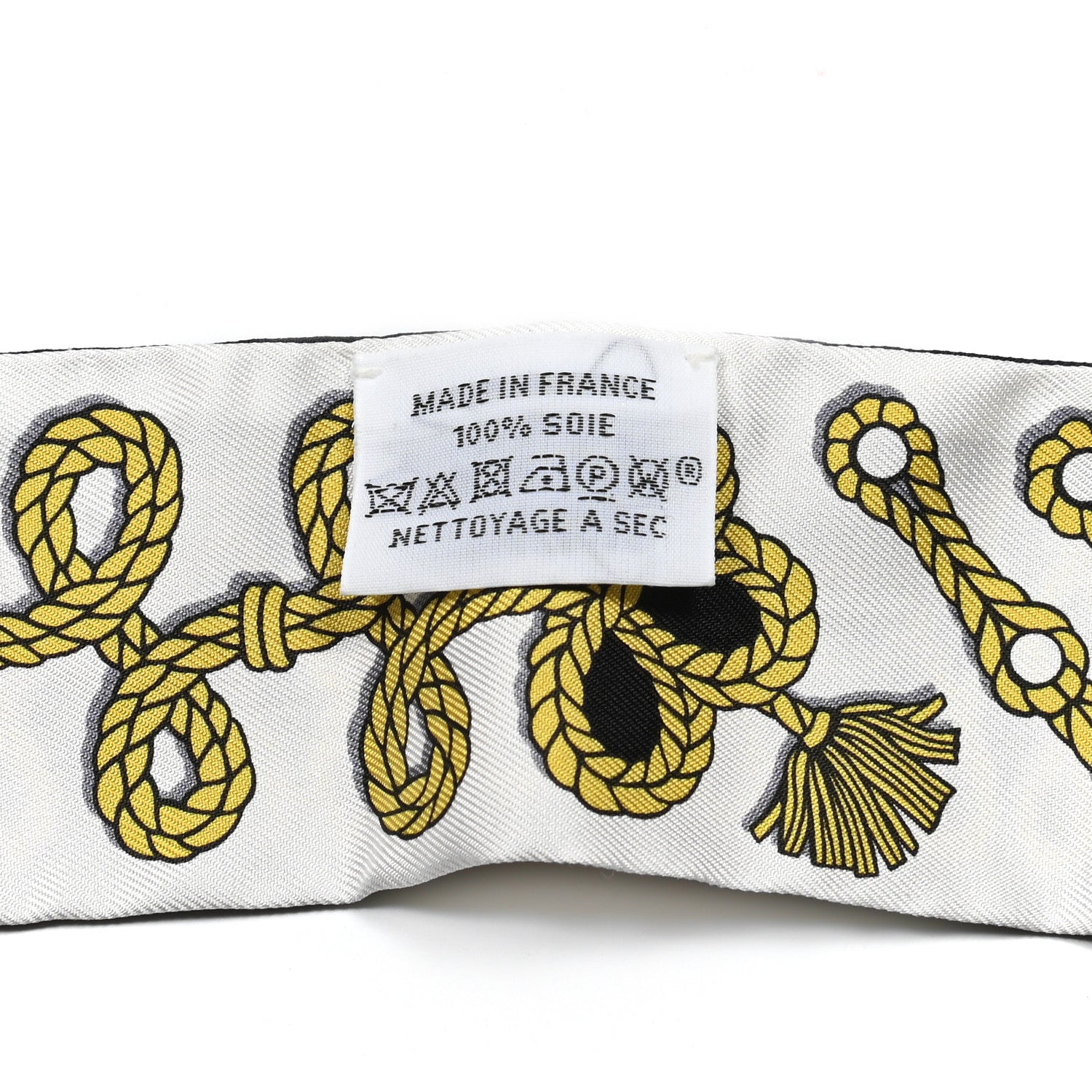 Hermes Silk Galons Et Brandebourg Twilly Black Gold White 2 of 4