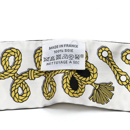 Hermes Silk Galons Et Brandebourg Twilly Black Gold White 2 of 4