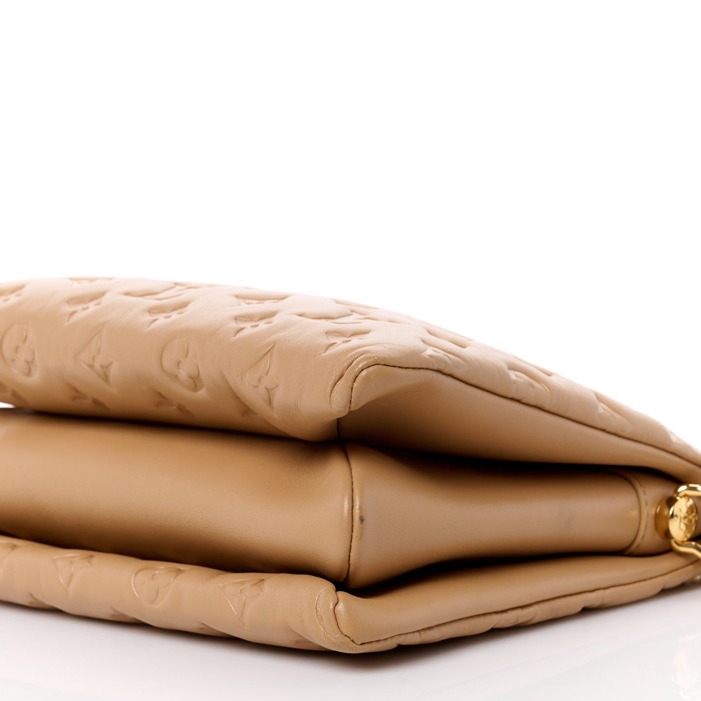 Lambskin Embossed Monogram Coussin PM Camel