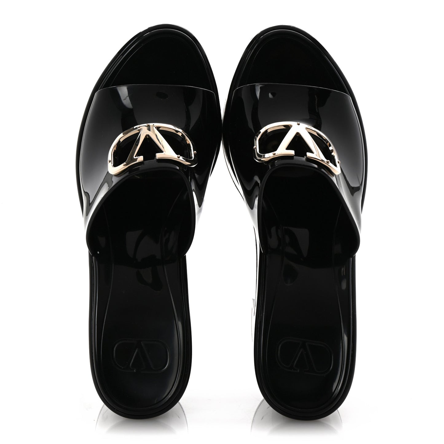 Rubber VLogo PM Platform Slide Sandals 39 Black