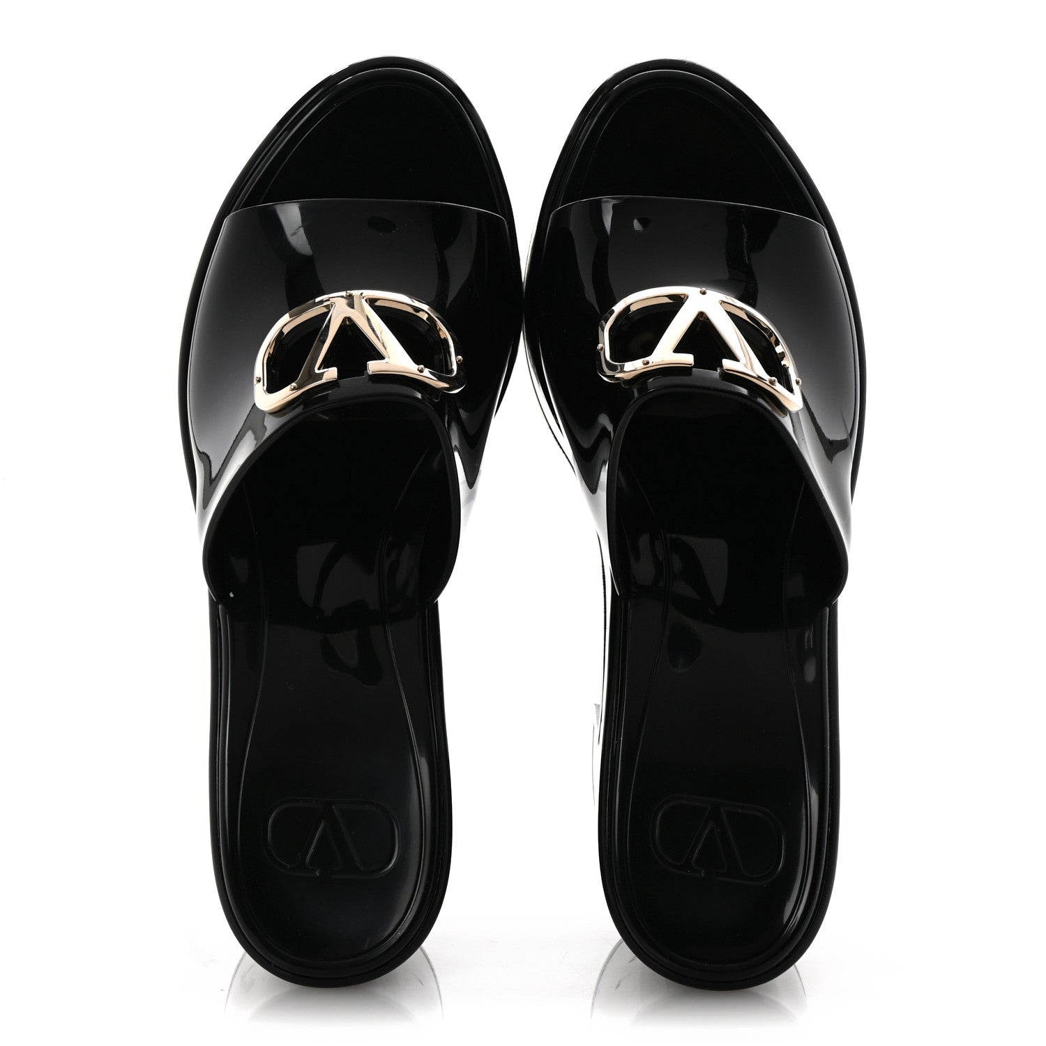 Valentino Garavani Rubber VLogo PM Platform Slide Sandals 39 Black 2 of 13