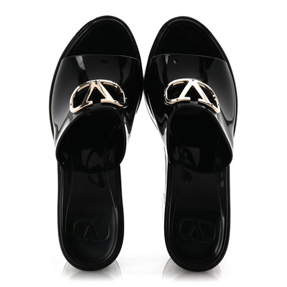 Valentino Garavani Rubber VLogo PM Platform Slide Sandals 39 Black 2 of 13