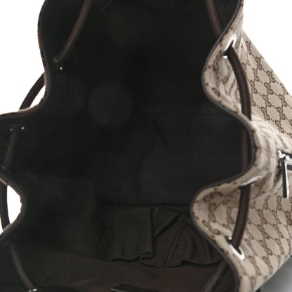 Gucci Monogram Dollar Calfskin O Drawstring Backpack Beige Ebony Testa di Moro Dark Chocolate 5 of 9