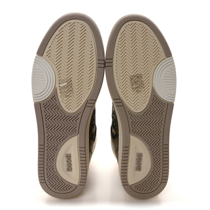 Christian Dior Smooth Calfskin Jacquard Oblique Mens B27 Mid Top Sneakers 43 Green Beige 6 of 9