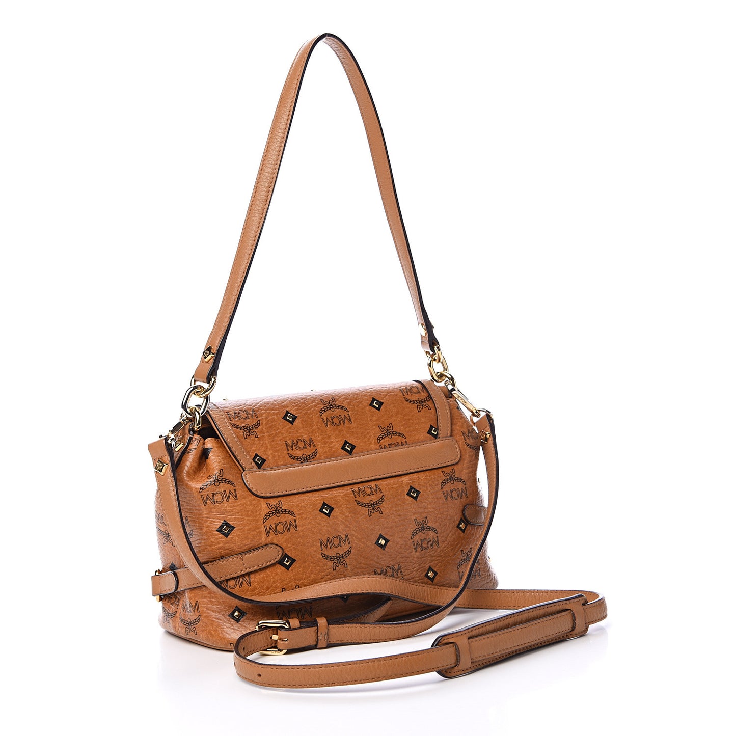 Visetos Crossbody Flap Messenger Cognac