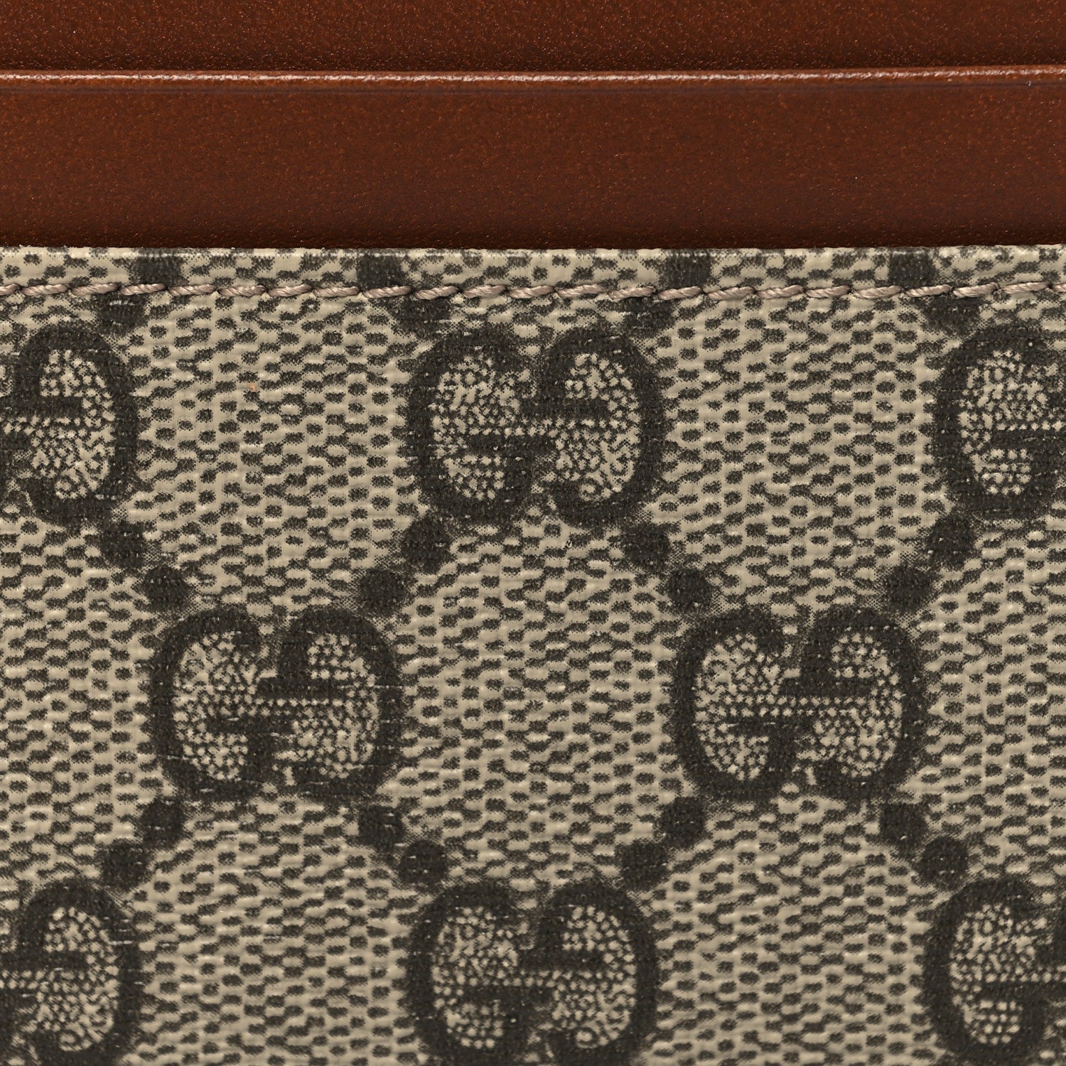 Gucci GG Supreme Monogram Calfskin Card Holder Beige Ebony Cuir 7 of 7