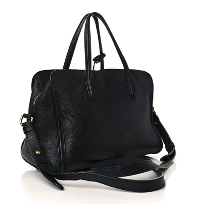 Alexander McQueen Pebbled Calfskin Small Skull Padlock Zip Around Tote Black 3 of 10