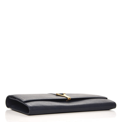 Saint Laurent Calfskin Classic Y Document Case Clutch Navy Blue 4 of 9