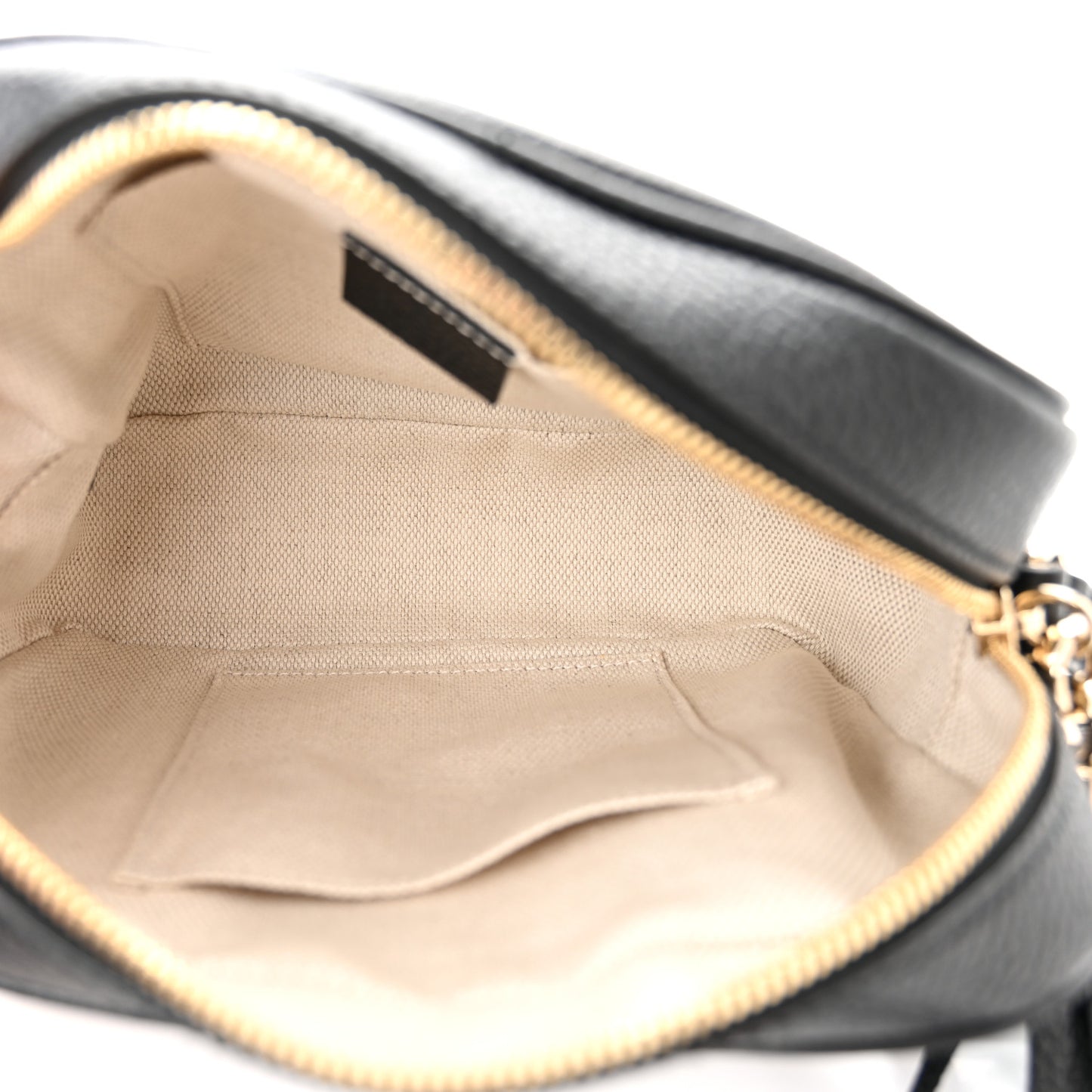 Pebbled Calfskin Small Soho Disco Bag Black