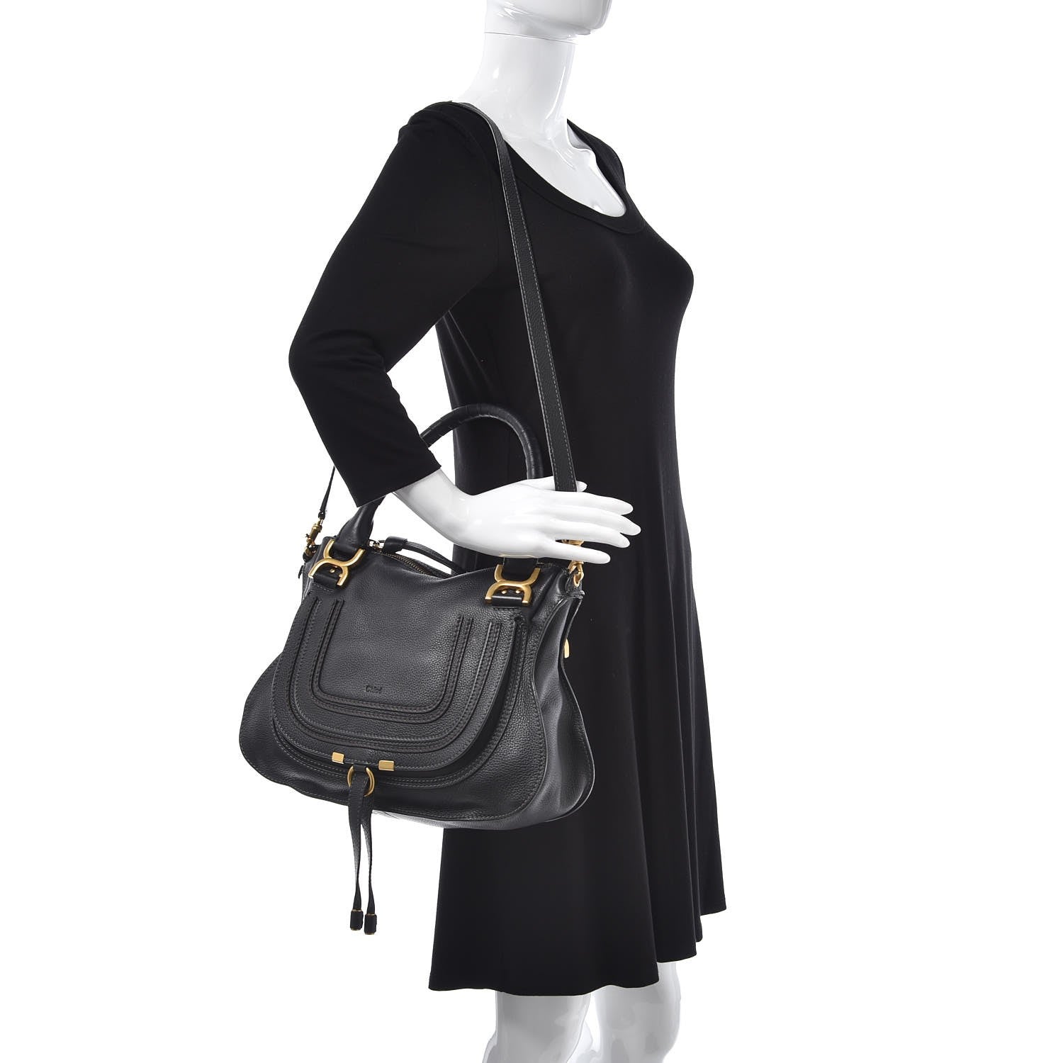 Chloe Calfskin Medium Marcie Satchel Black 2 of 7