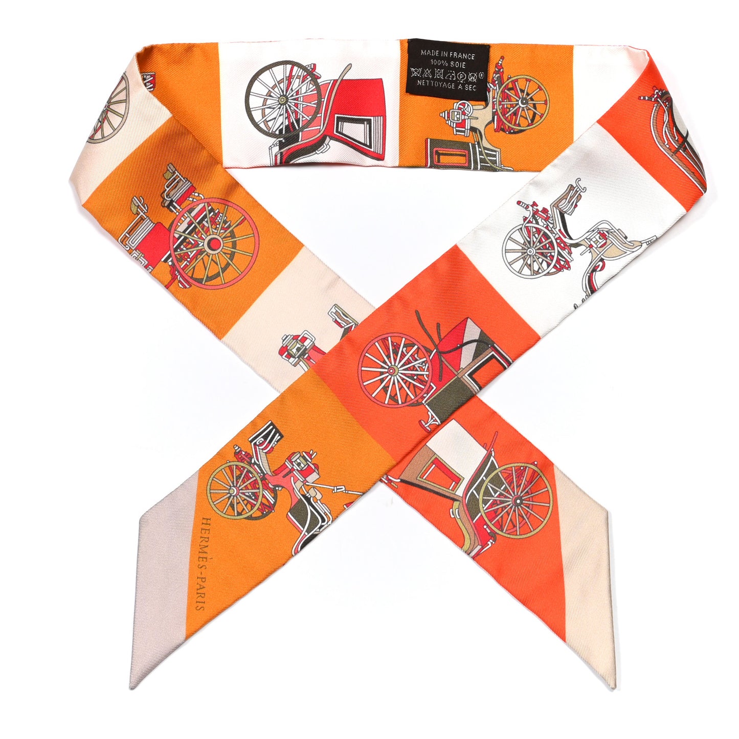 Silk Les Voitures Exquises Twilly Orange Beige Kaki