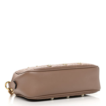 Gucci Calfskin Matelasse Studded Small Pearly GG Marmont Chain Shoulder Bag Porcelain Rose 4 of 10