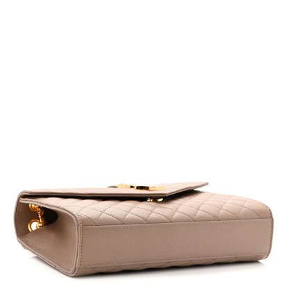 Saint Laurent Grain De Poudre Textured Mixed Matelasse Triquilt Medium Monogram Satchel Taupe 4 of 11