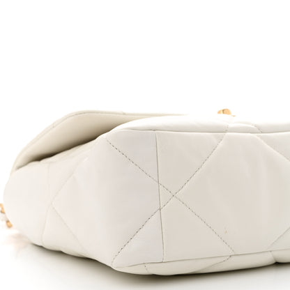 Chanel Goatskin Quilted Large Chanel 19 Flap White 9 of 11