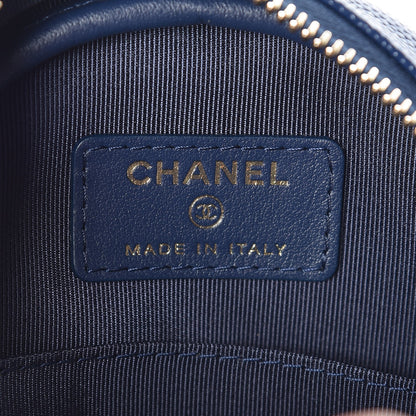 Chanel Caviar Quilted Round Clutch With Chain Navy 6 of 8