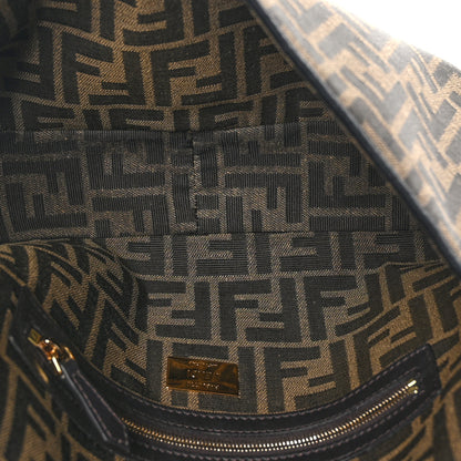 Fendi Fabric Jacquard FF 1974 Large Baguette Tobacco Moro Black 5 of 8