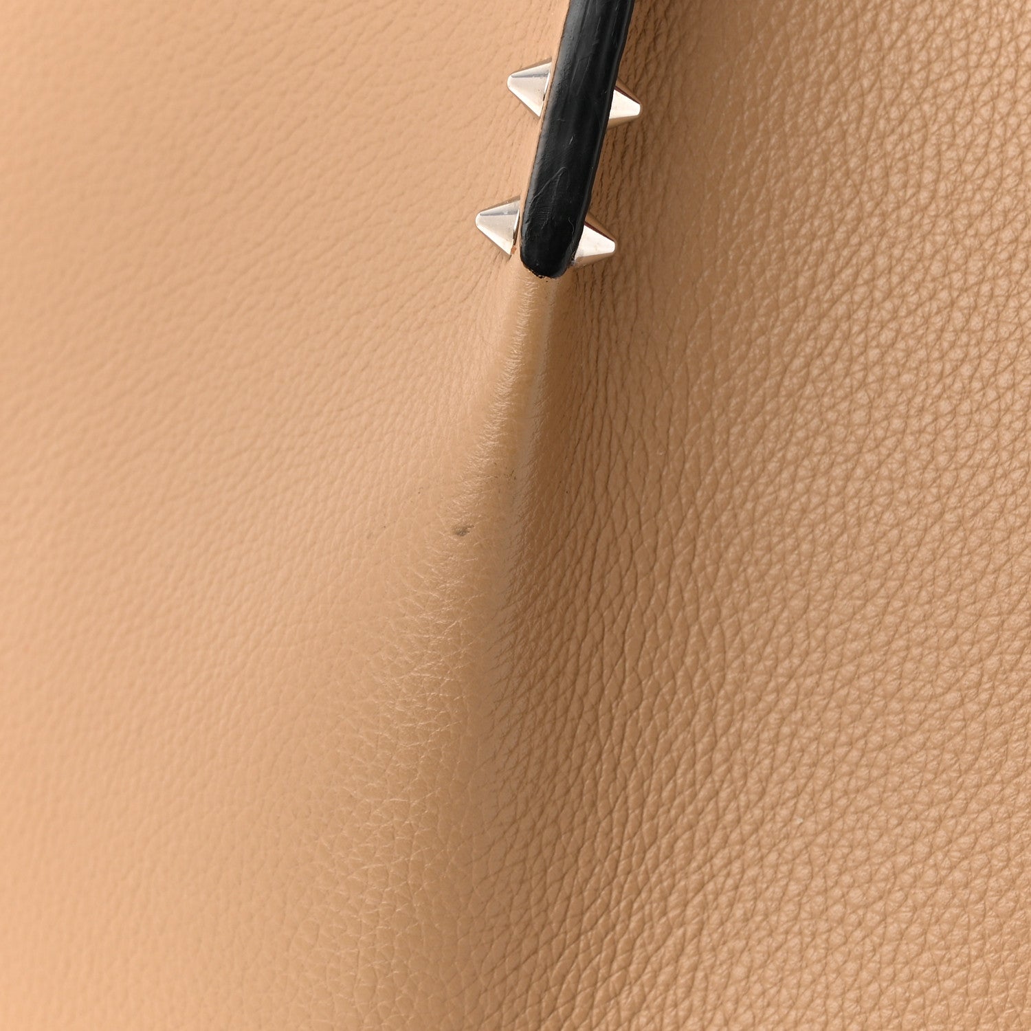 Christian Louboutin Calfskin Spiked Large Cabarock Shopper Tote Fennec 14 of 15