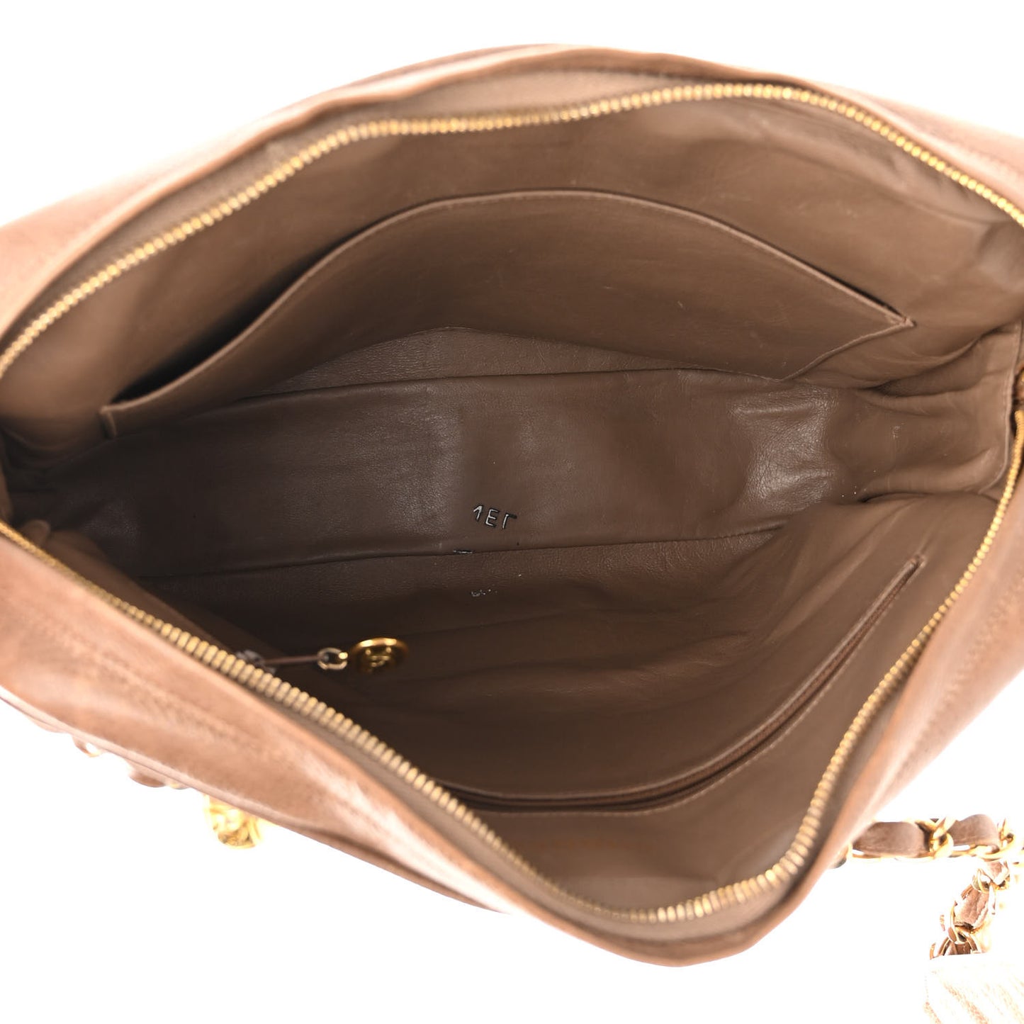 Caviar Vertical Quilt Camera Bag Brown