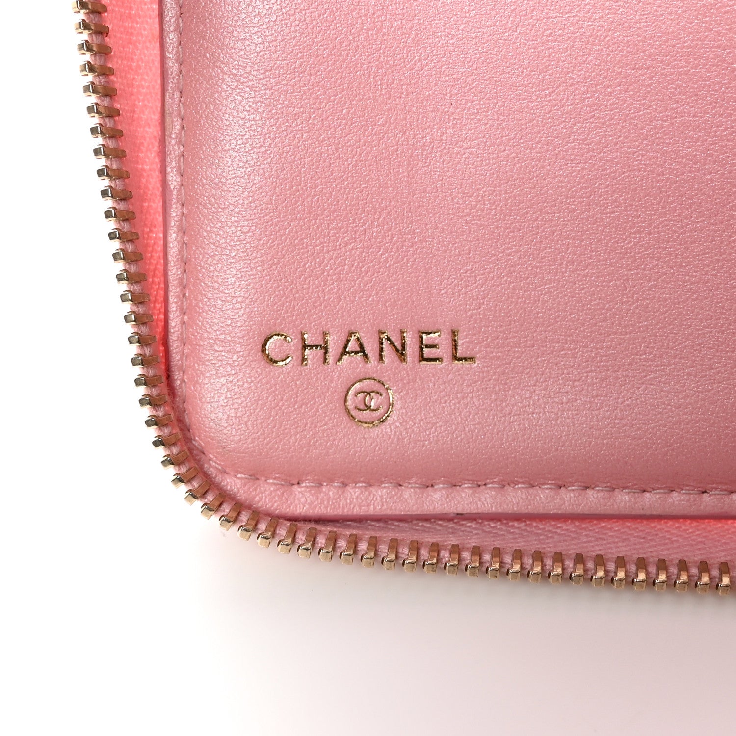 Chanel Iridescent Caviar Quilted Large Zip Around Organizer Wallet Pink 9 of 19
