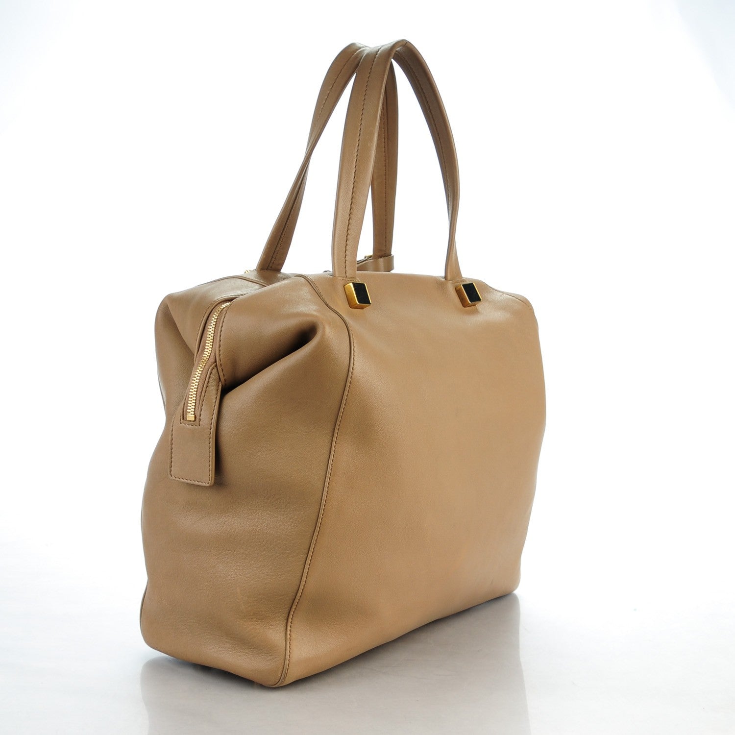Celine Calfskin Bowler Bag Beige 3 of 9