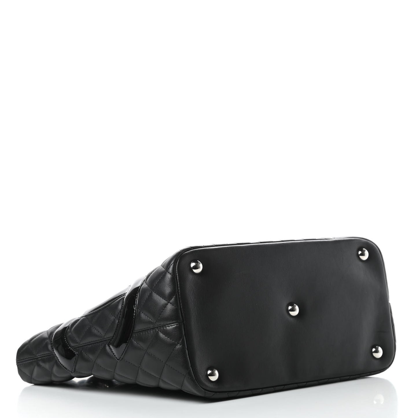 Calfskin Quilted Large Cambon Tote Black