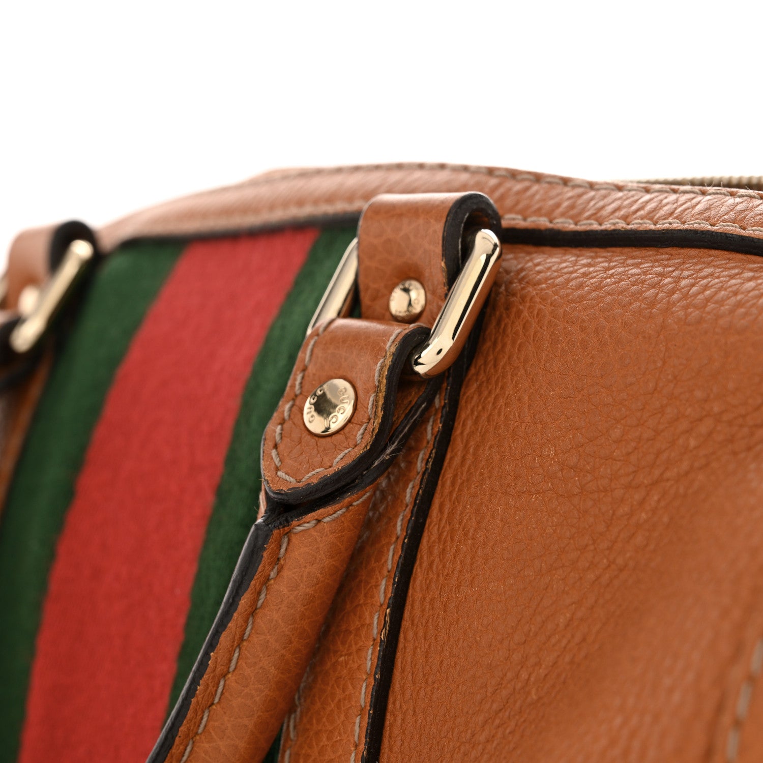 Gucci Calfskin Vintage Web Medium Boston Tobacco 18 of 18