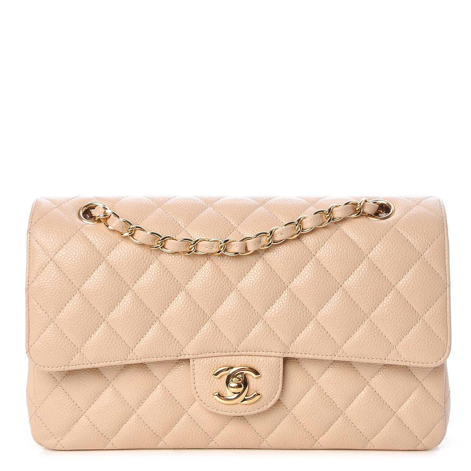 Chanel Caviar Quilted Medium Double Flap Beige Clair 1 of 7