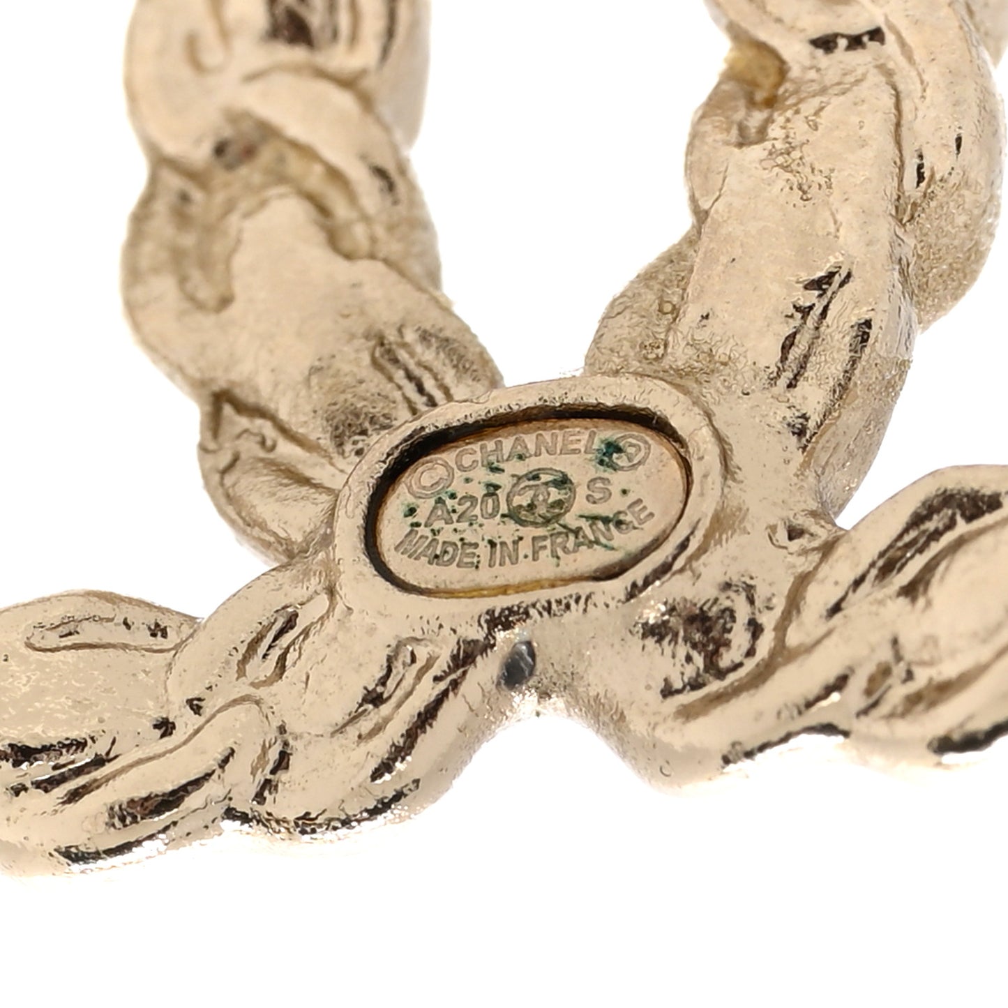 Enamel Metal Chain French New Wave CC Earrings Black Gold