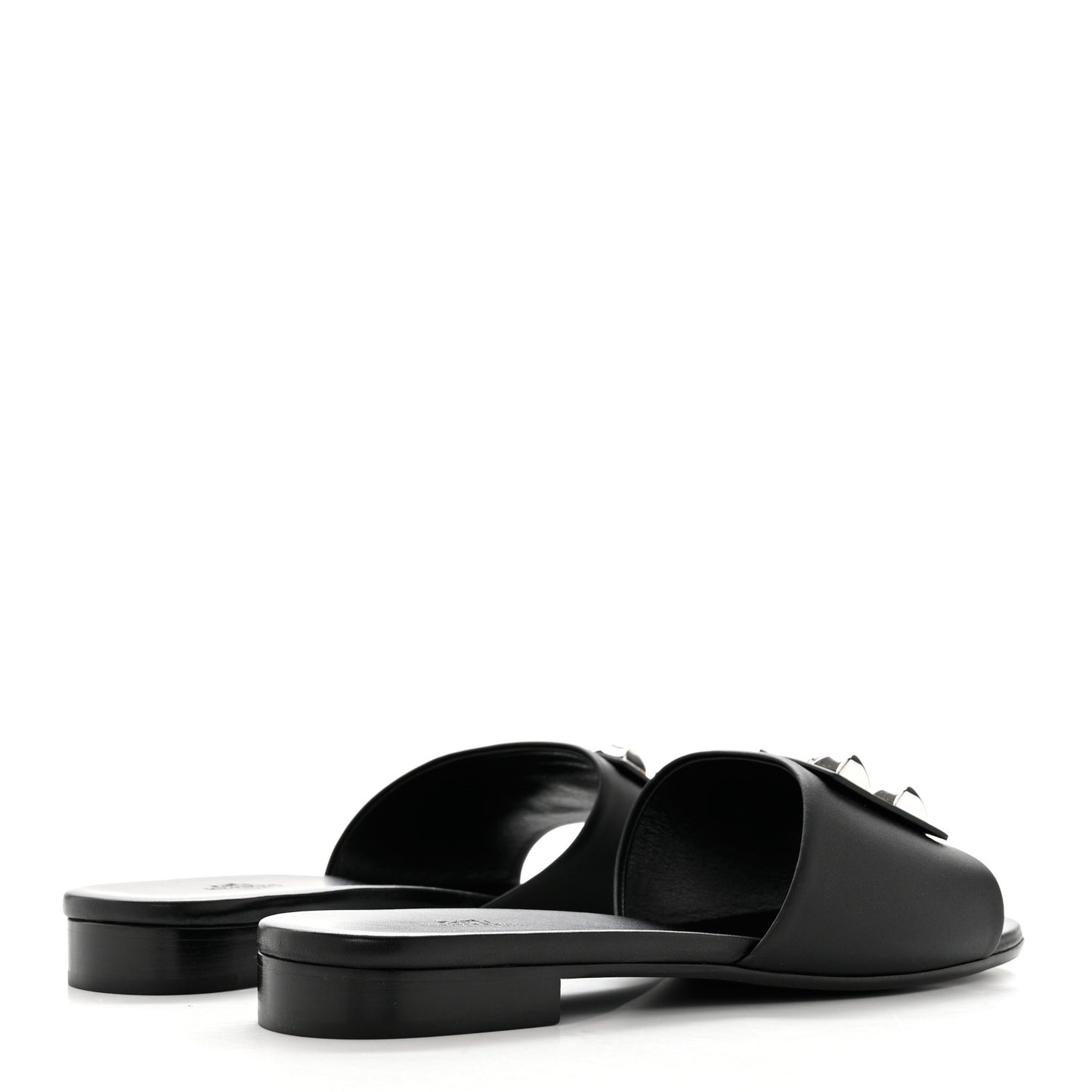 Calfskin Dune Sandals 40 Black