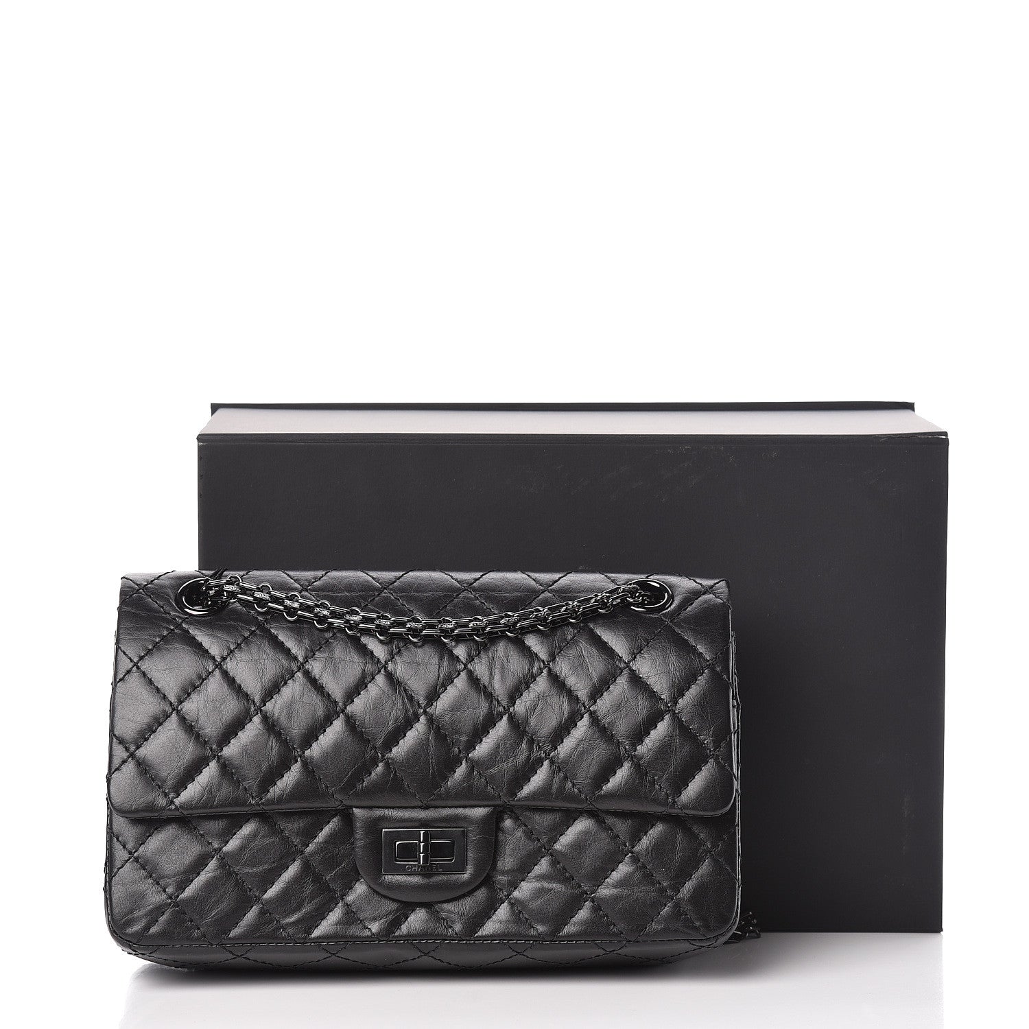 Chanel Aged Calfskin Quilted 2.55 Reissue 225 Flap So Black 12 of 12