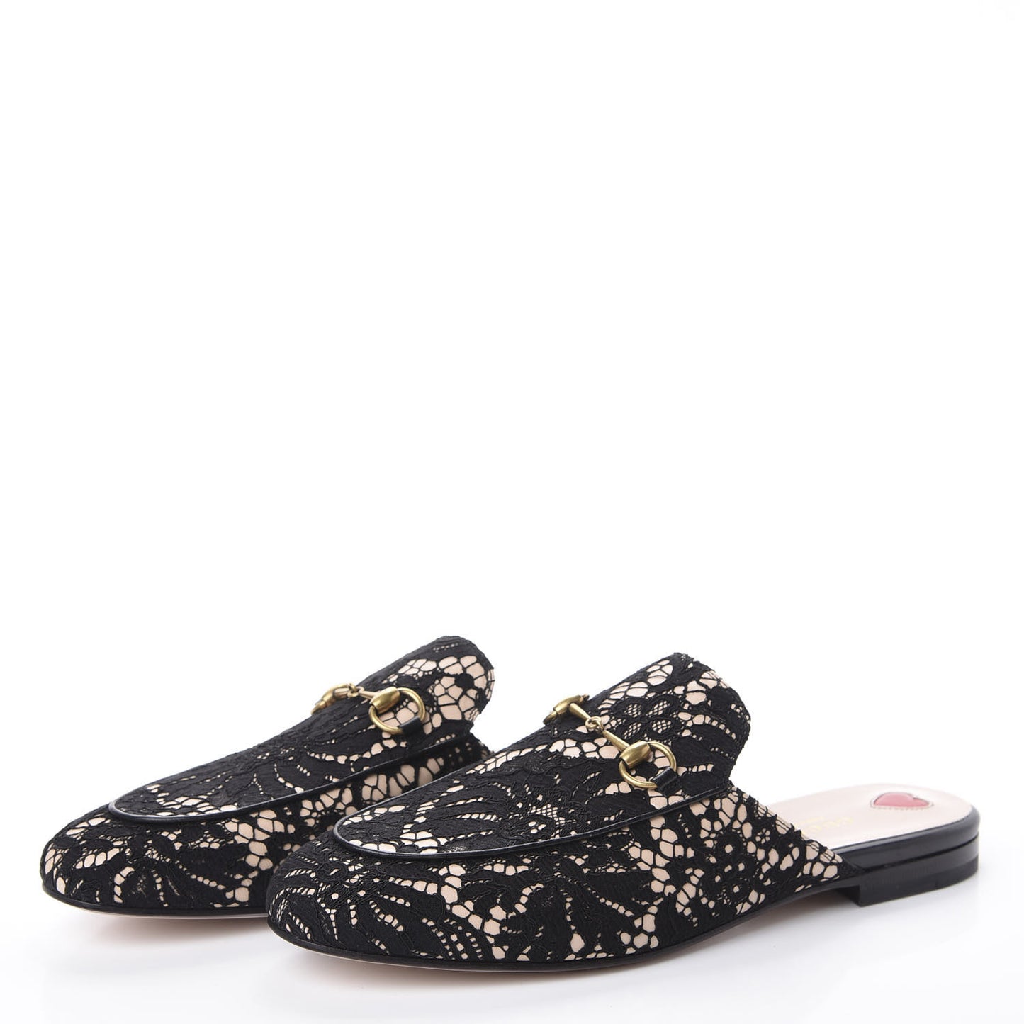 Lace Malaga Kid Womens Princetown Slippers 40 Black Skin Rose