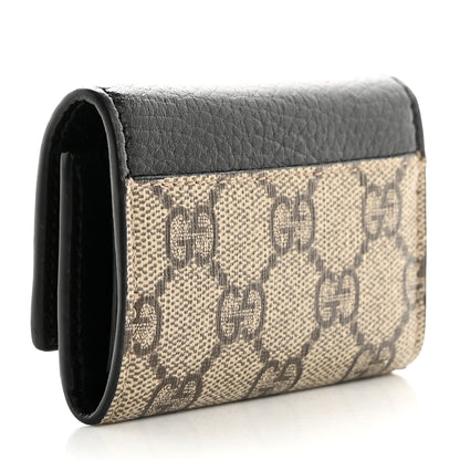 Gucci Dollar Calfskin GG Supreme Monogram GG Marmont 6 Key Holder Case Black Beige Ebony 3 of 10