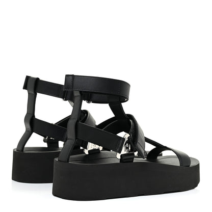 Hermes Calfskin Womens Enid Sandals 37 Black 4 of 7