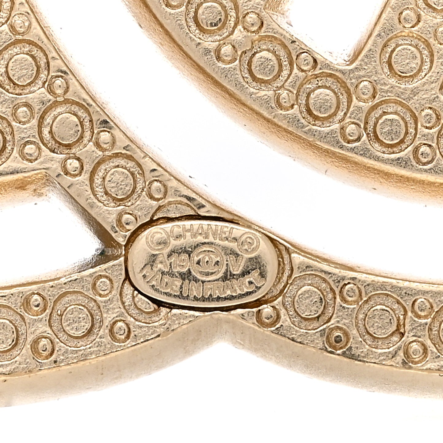 Crystal CC Brooch Light Gold