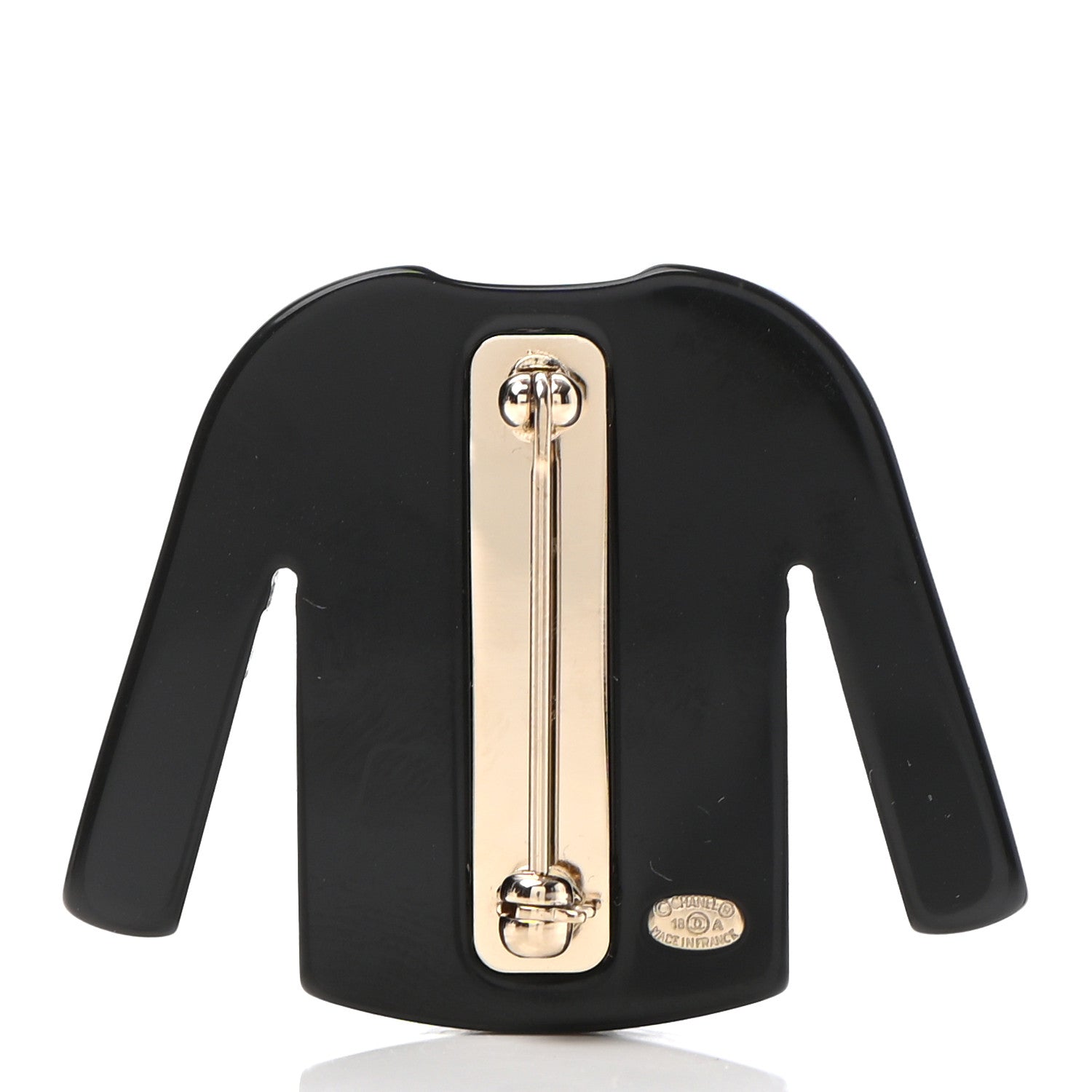 Chanel Resin Sweater CC Brooch Black White 4 of 5