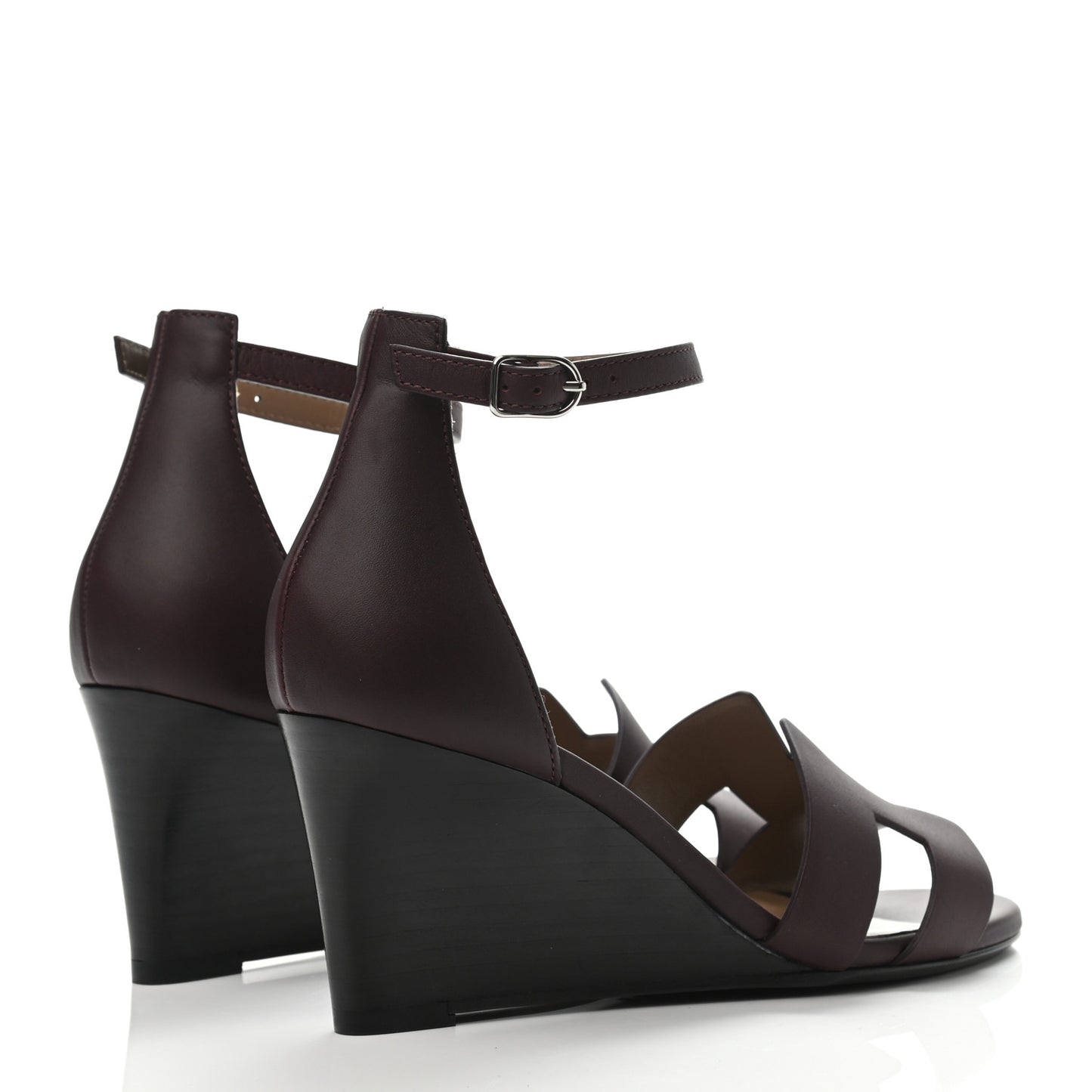 Calfskin Legend Wedge Sandals 35 Cassis