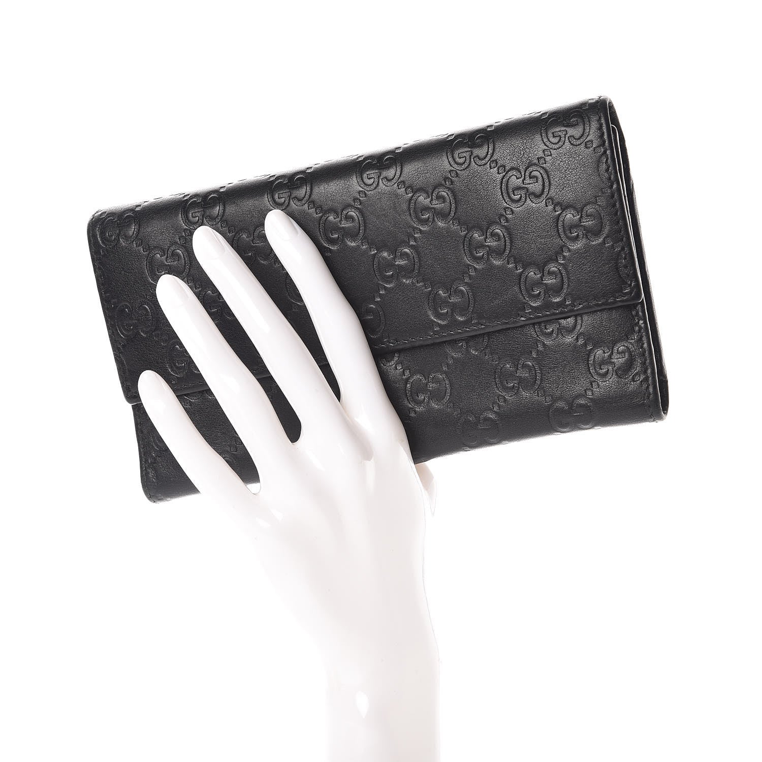Gucci Guccissima Continental Flap Wallet Black 2 of 12