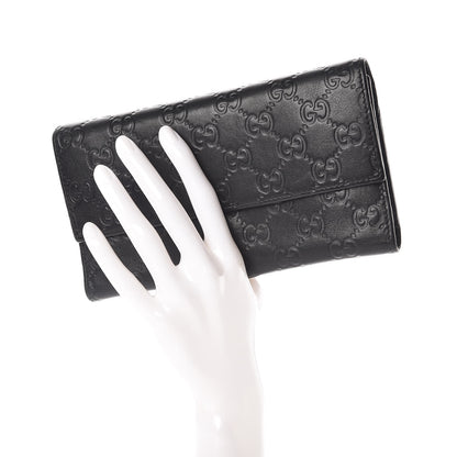 Gucci Guccissima Continental Flap Wallet Black 2 of 12