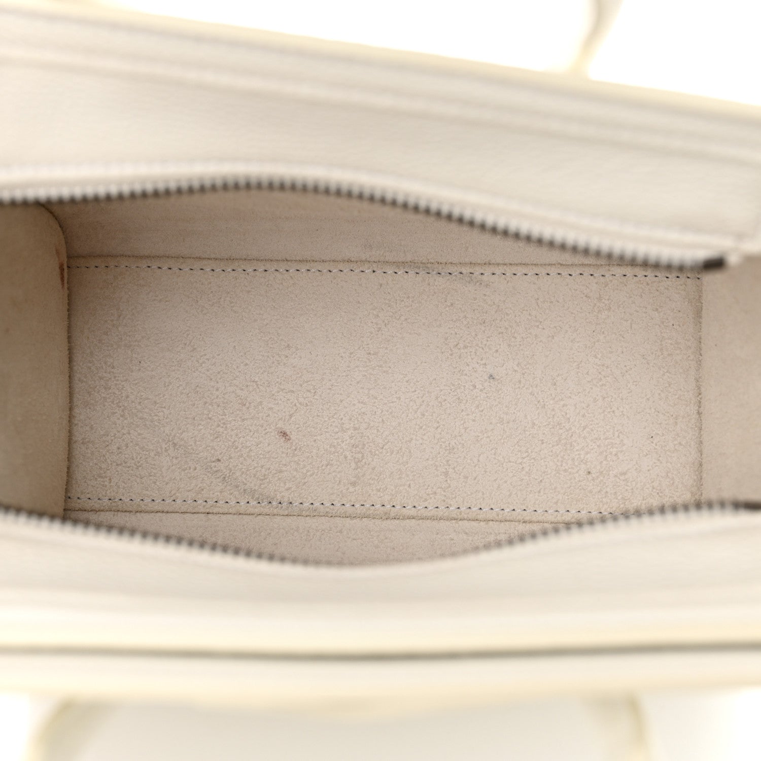 Celine Drummed Calfskin Nano Luggage White 5 of 15