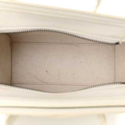 Celine Drummed Calfskin Nano Luggage White 5 of 15