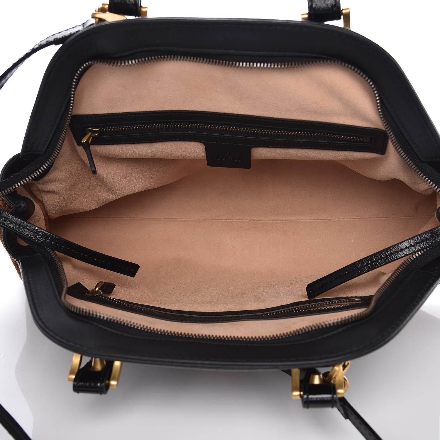 Gucci Suede Ophidia Medium Re(Belle) Top Handle Bag Nocciola Black 5 of 9