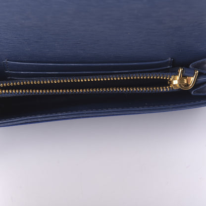 Prada Saffiano Nylon Metal Wristlet Wallet Bleuette 8 of 10